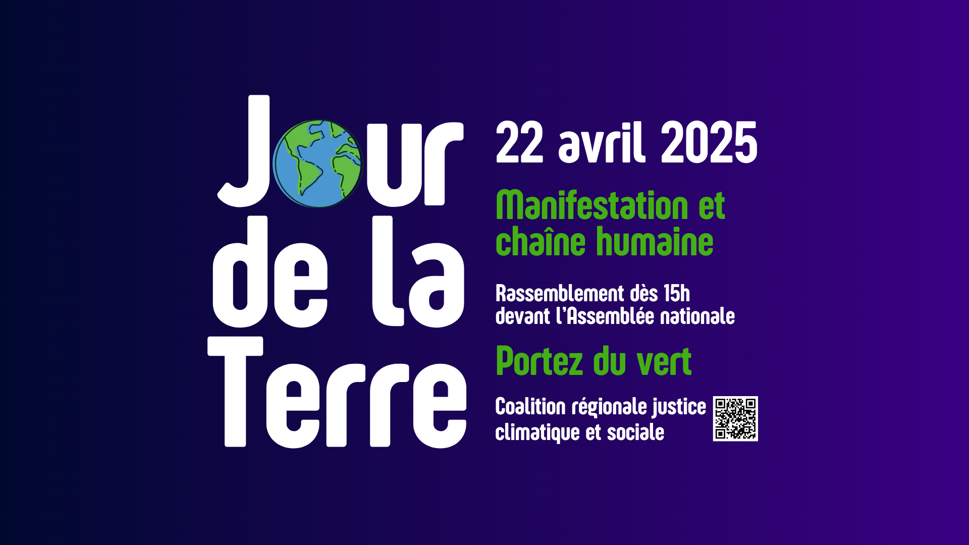 Alarmés par la situation climatique et politique les groupes sociaux proposent un Jour de la Terre différent cette année
