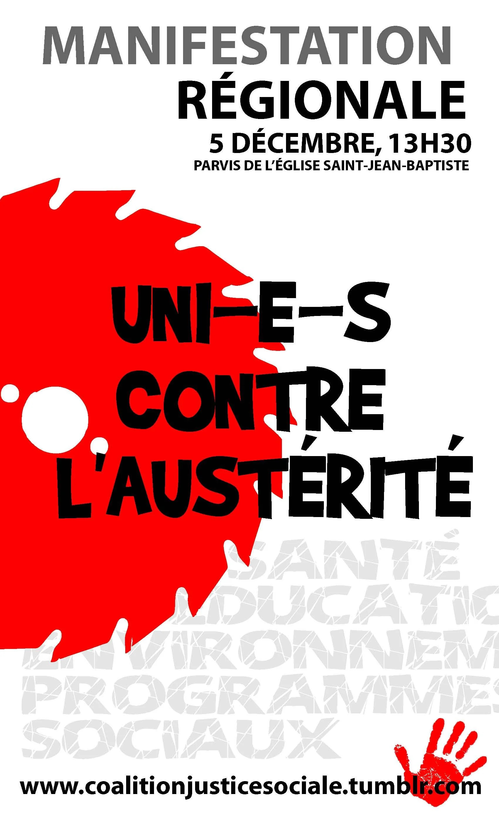 Uni-e-s contre l’austérité!&nbsp;Grande manifestation régionale