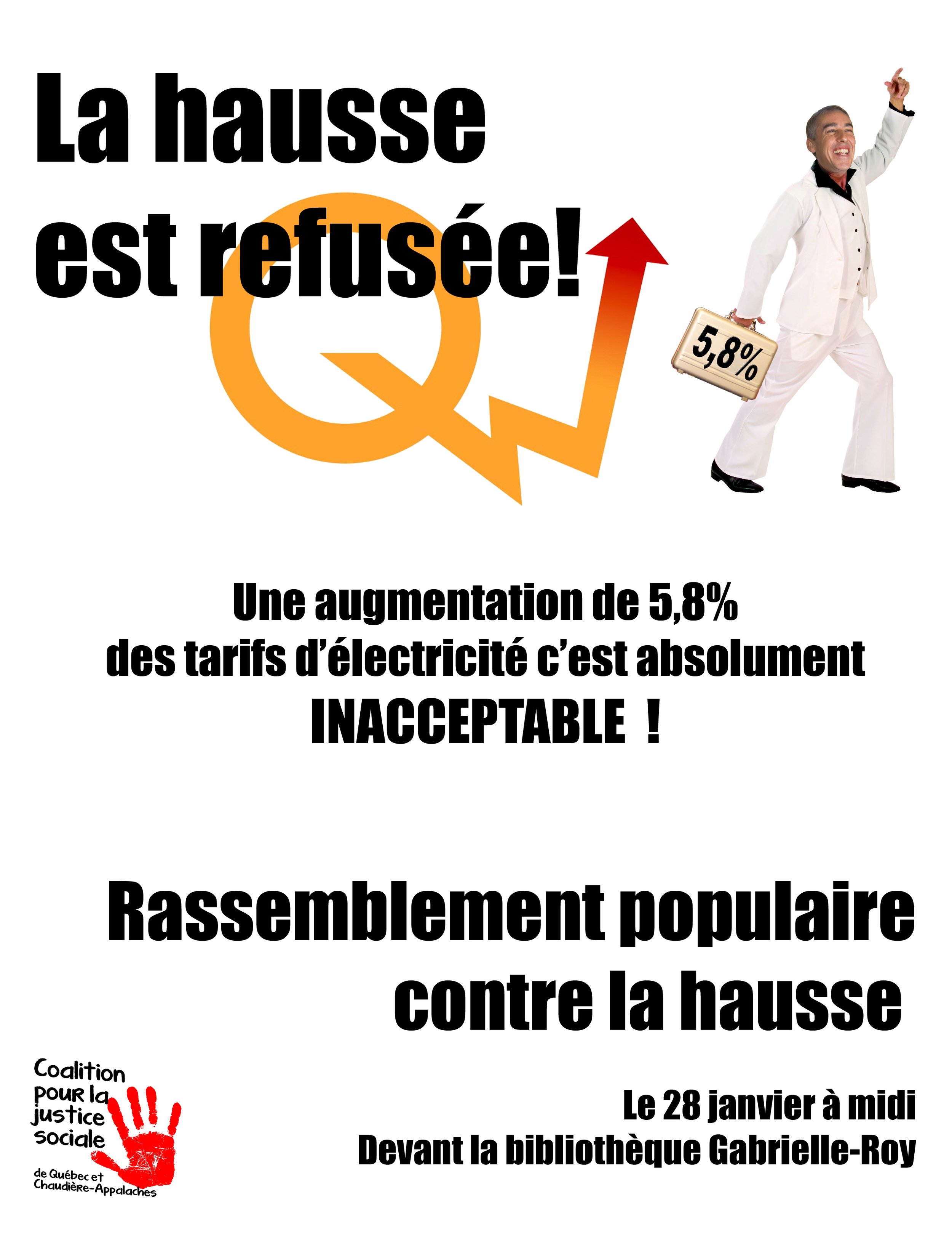 La hausse des tarifs d’électricité est refusée