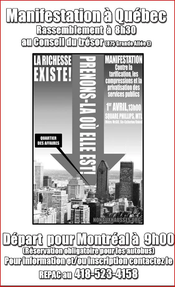 Non aux hausses de tarifs et à la privatisation des services publics:&nbsp;Budget 2010