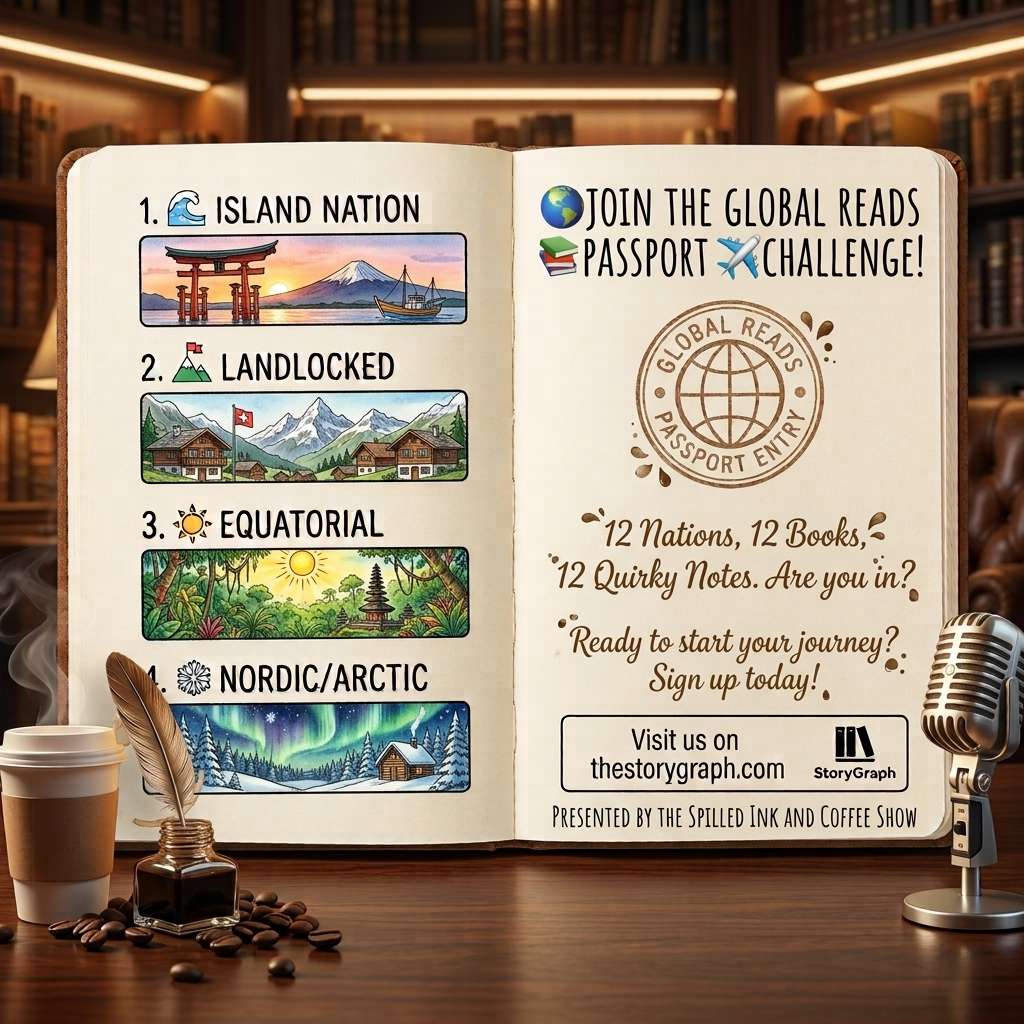 🌍✈️📚 THE GLOBAL READS PASSPORT CHALLENGE! 2027✨ Presented by The Spilled Ink AND Coffee Show ☕️✒️🎙️