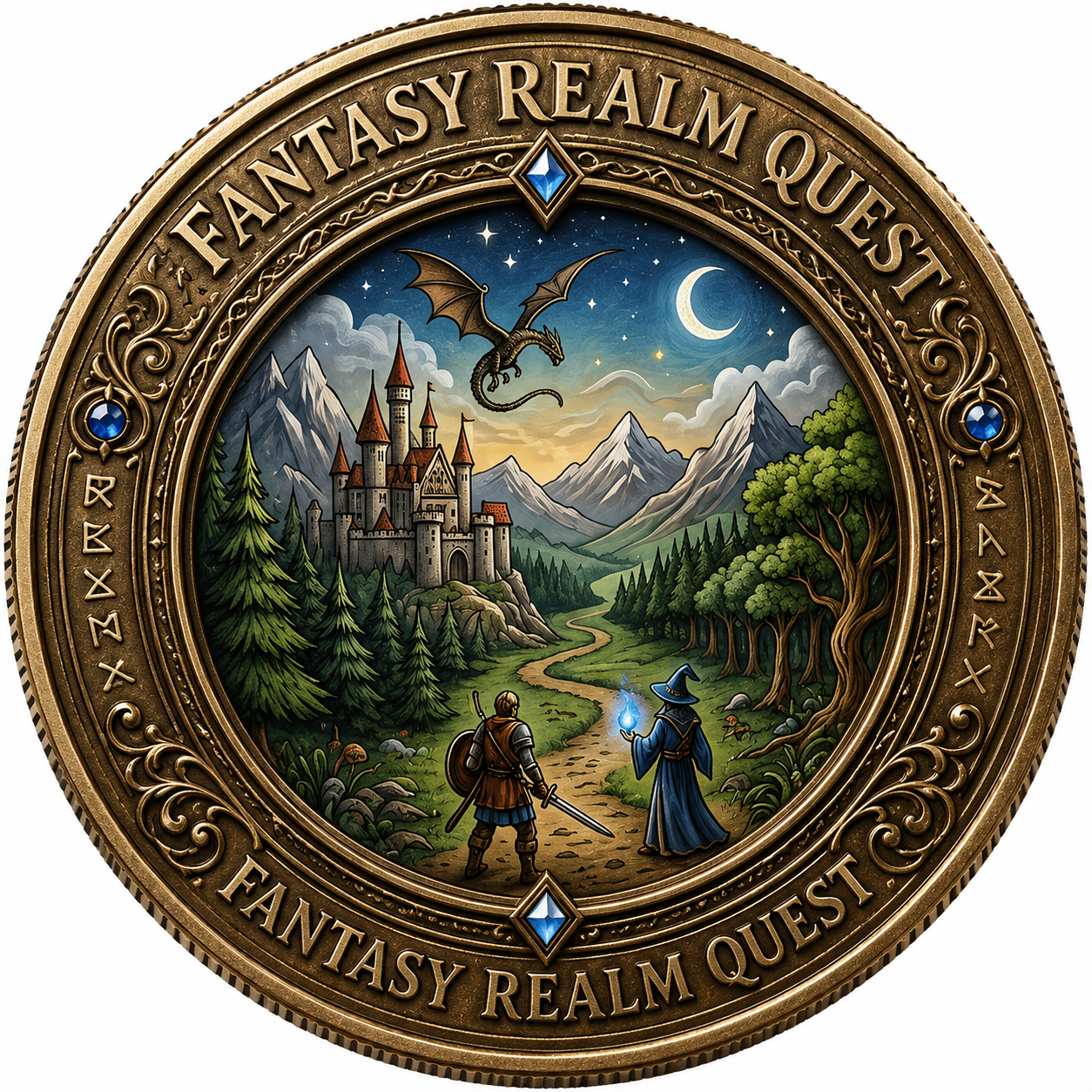 🐉 The Fantasy Realm Quest Challenge Coin