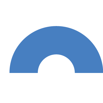 Geometric blue arc icon, a playful design element of the Stanbridge brand.