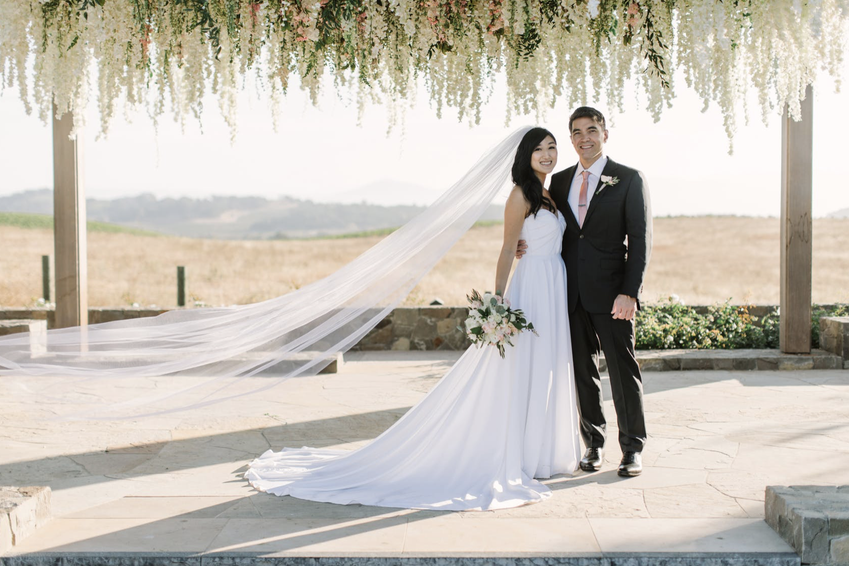 White and Blush Carneros Wedding