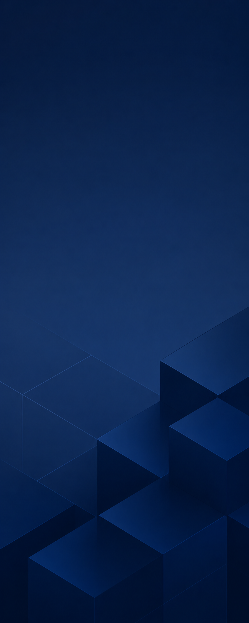 Abstract blue geometric pattern with 3D cubes and lines, creating a modern digital design.