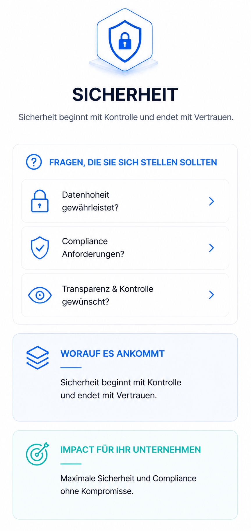 Enterprise-IT-Sicherheit mit Fokus auf Datenschutz, Compliance, Transparenz und sichere Cloud-Infrastrukturen.