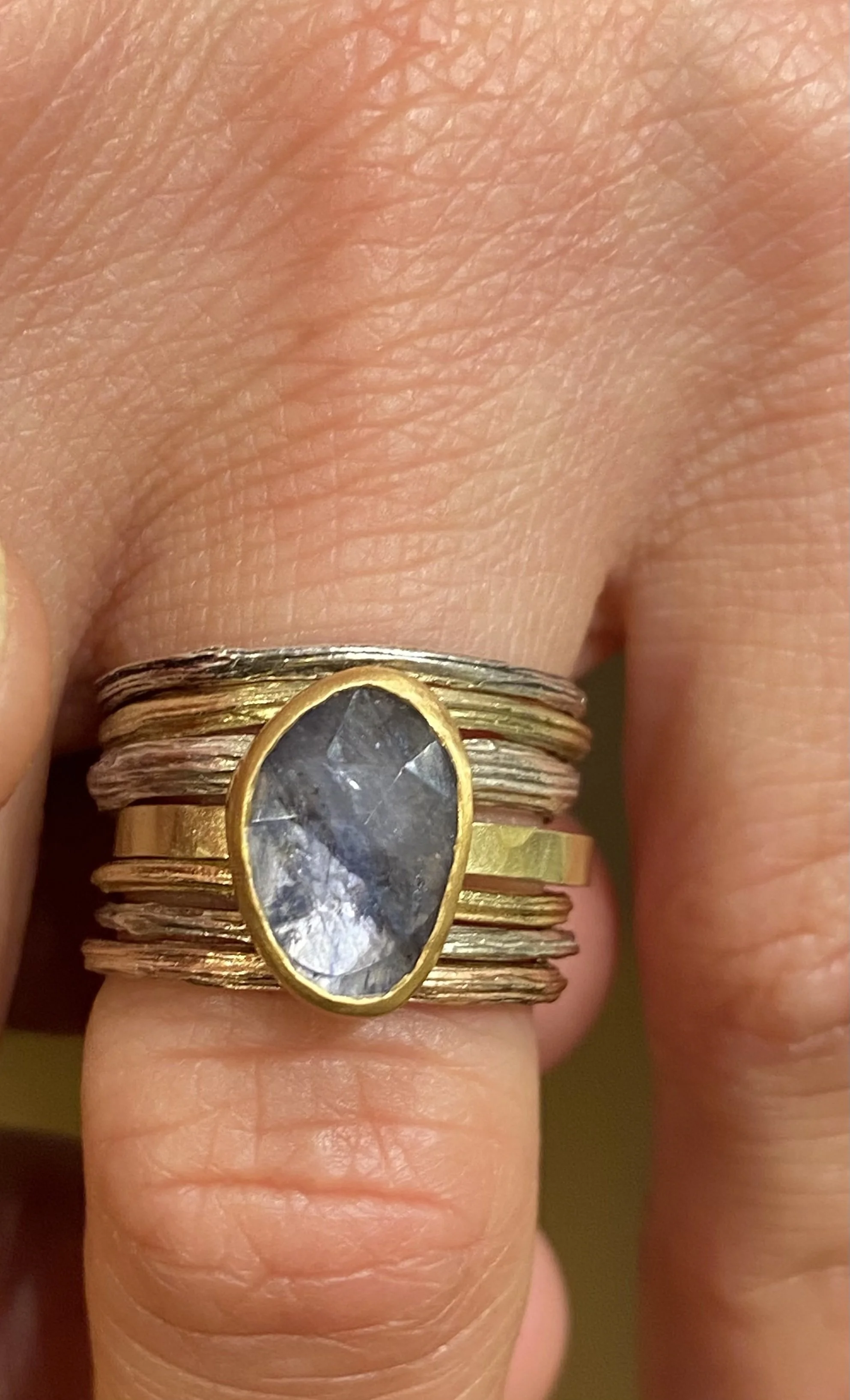 Blue (sapphire stacked with client bands)