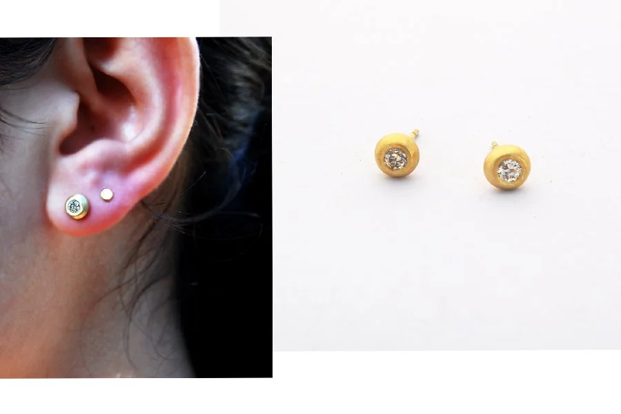 Heirloom mine cut diamond studs
