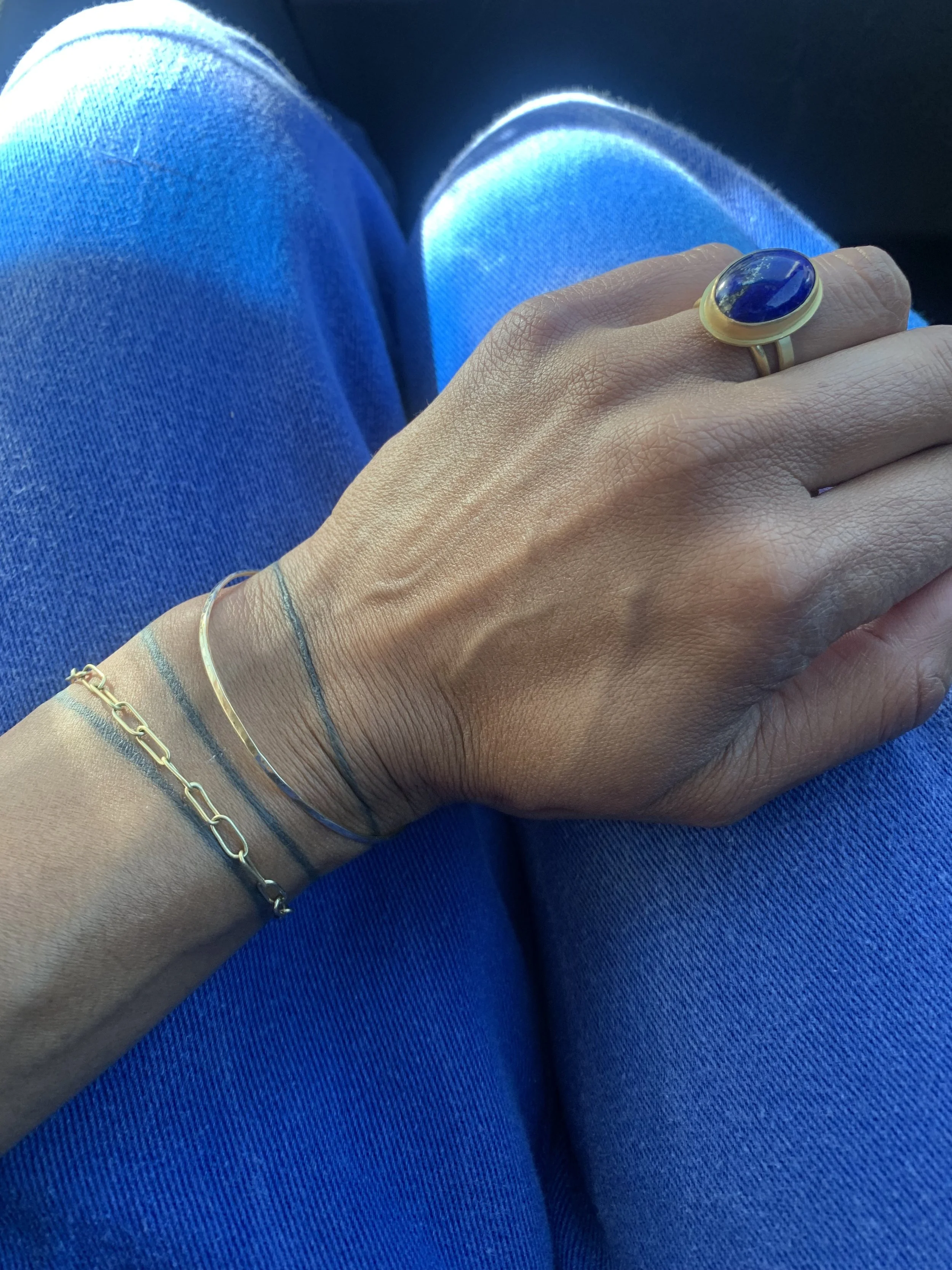 Blue (oval lapis and gold ring)