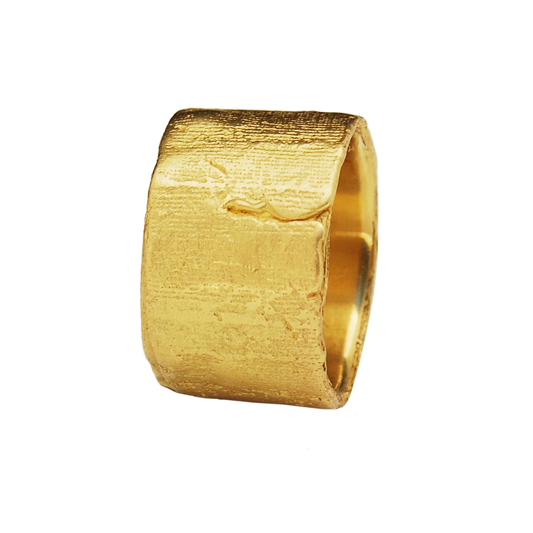 18k yellow gold wide silk band