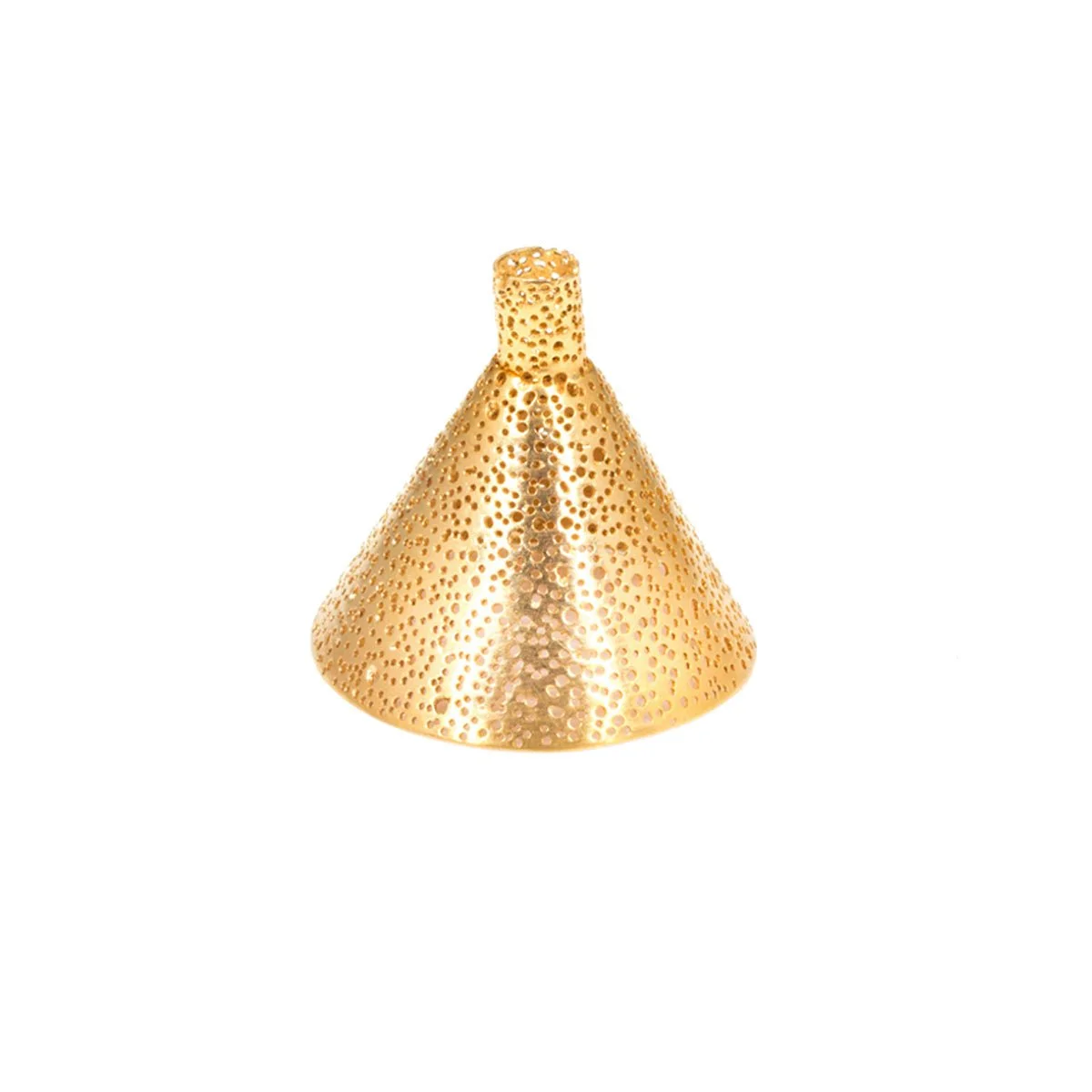22k gold perforated funnel made from a gold coin