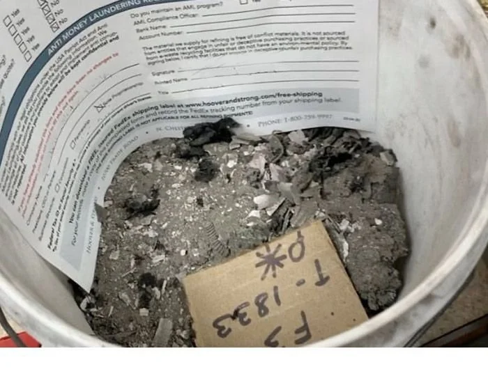 Gold and silver dust for refining