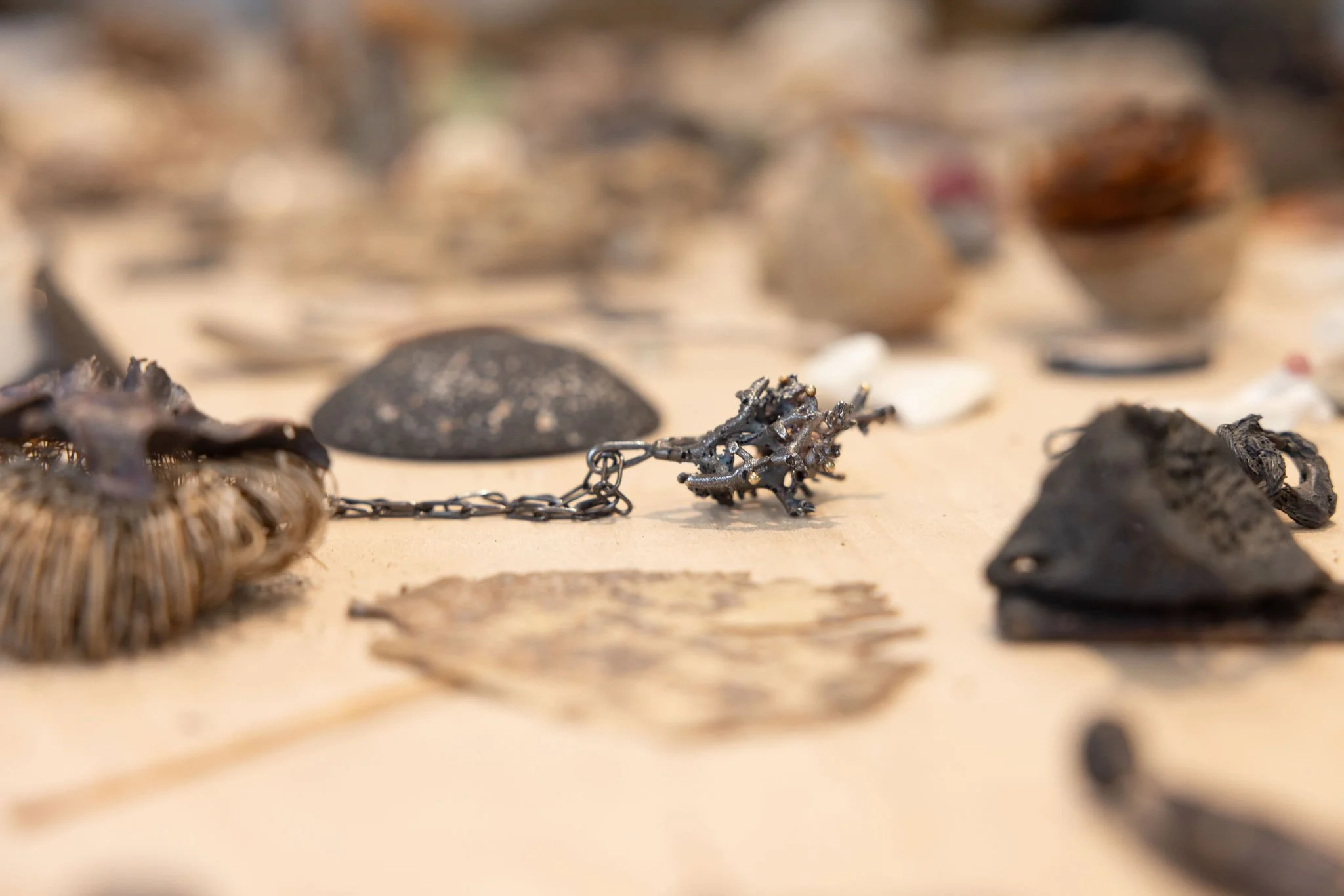 Kelp holdfast oxidized silver