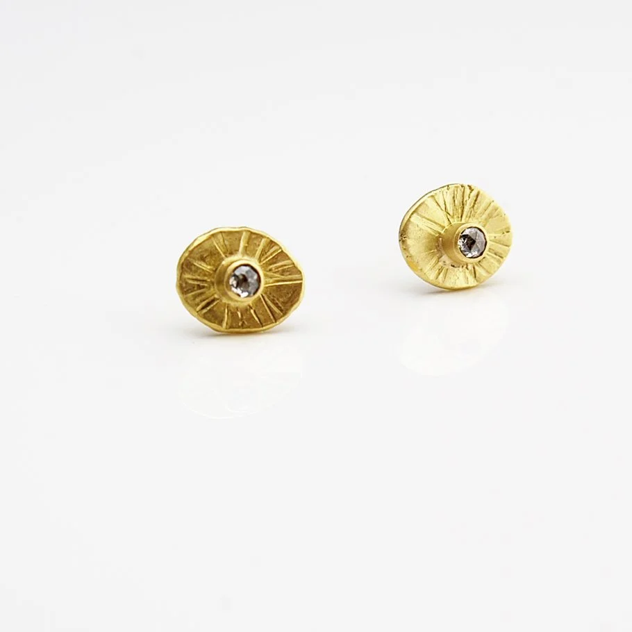 Rosecut diamond starburst studs