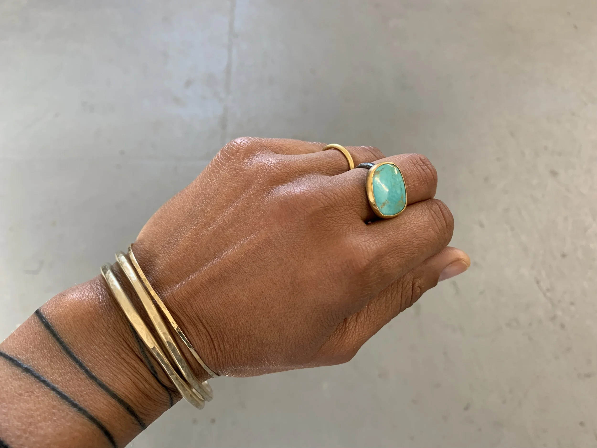 Blue (turquoise and gold ring)