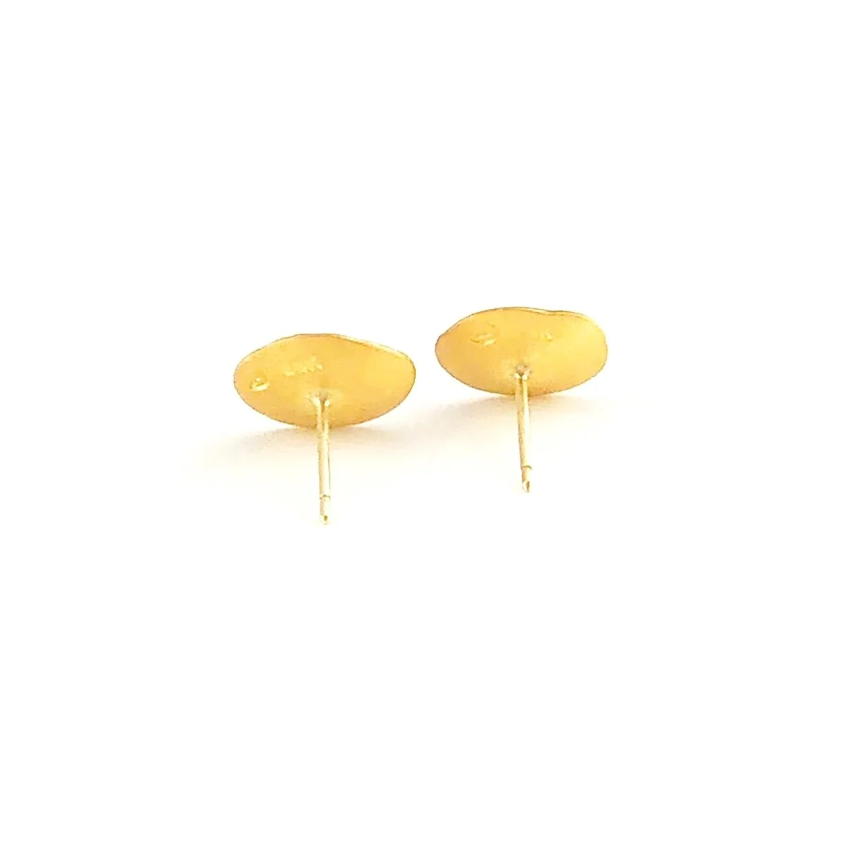 golden pool smooth everyday 24k yellow gold earring studs with 18k gold posts and backs