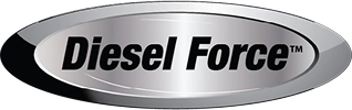 Diesel Force logo with black and silver oval background.