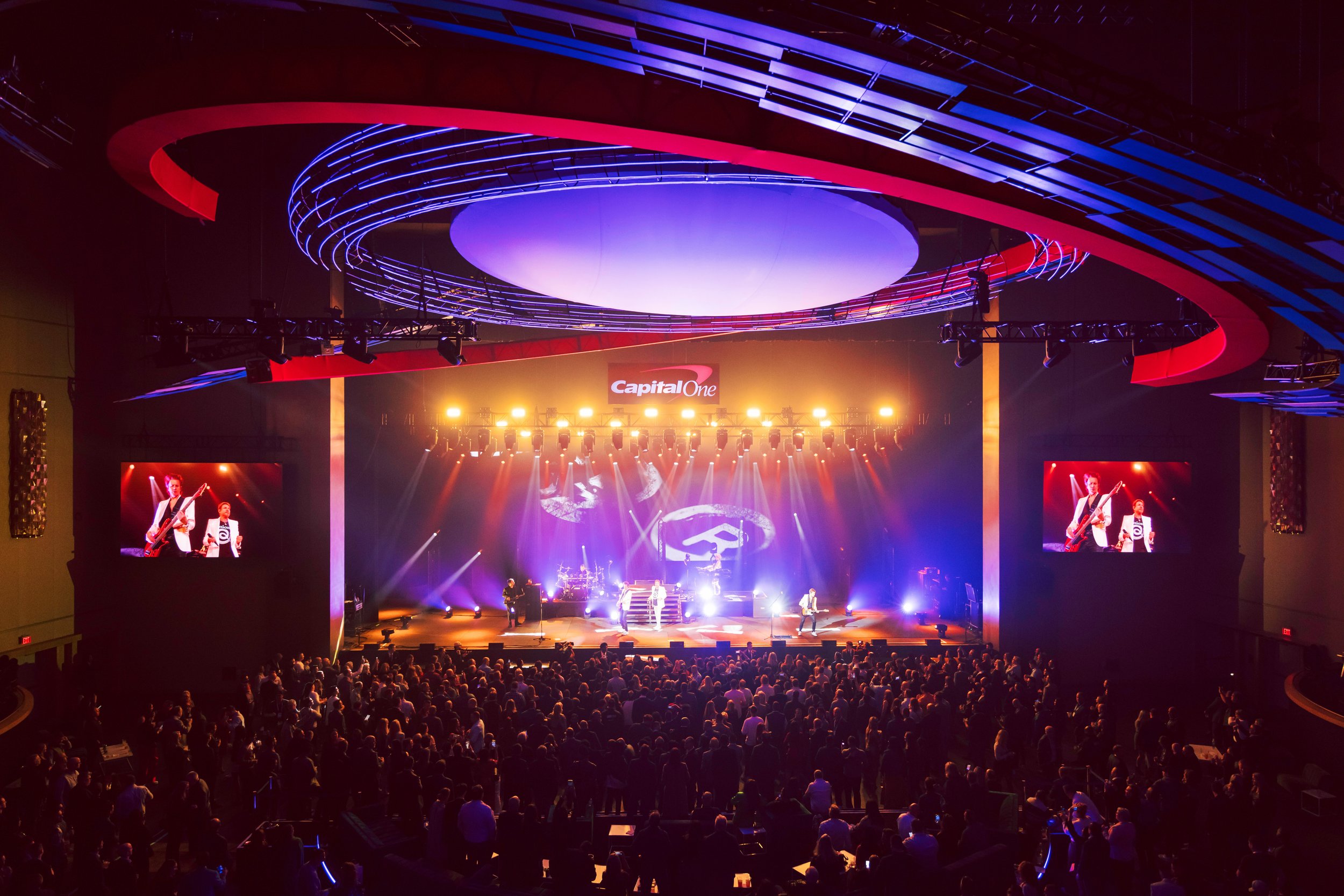 Duran Duran large scale corporate entertainment production with LED lighting and full audience, Las Vegas — Grove Projects