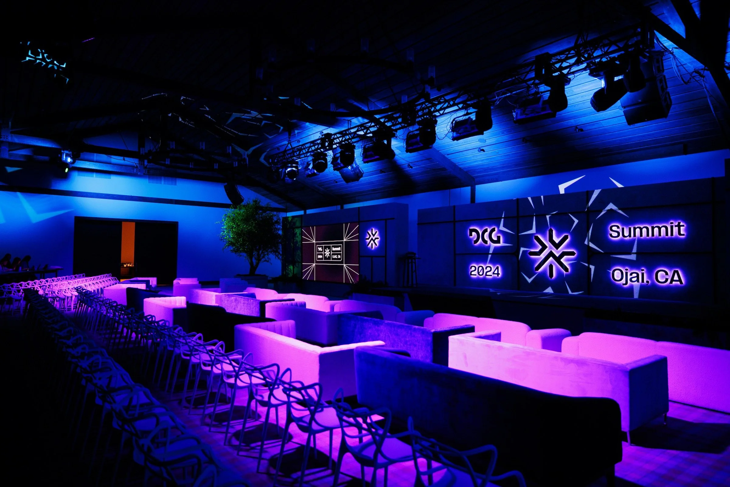 Corporate summit general session stage design — Grove Projects