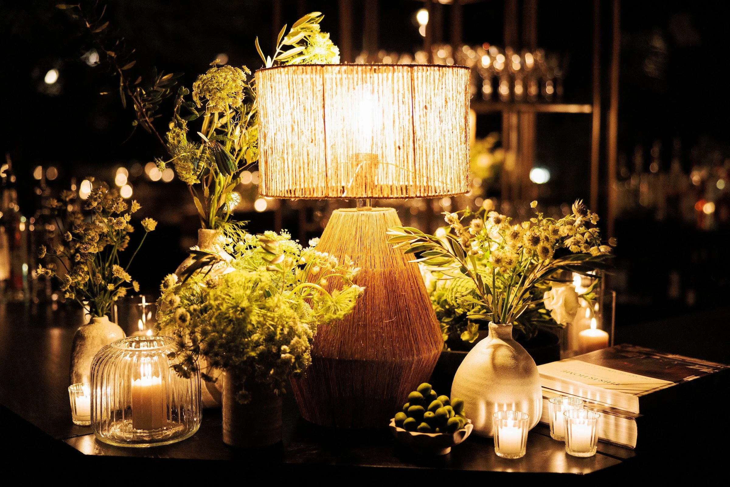 Dramatic bar styling at luxury bespoke event — Grove Projects