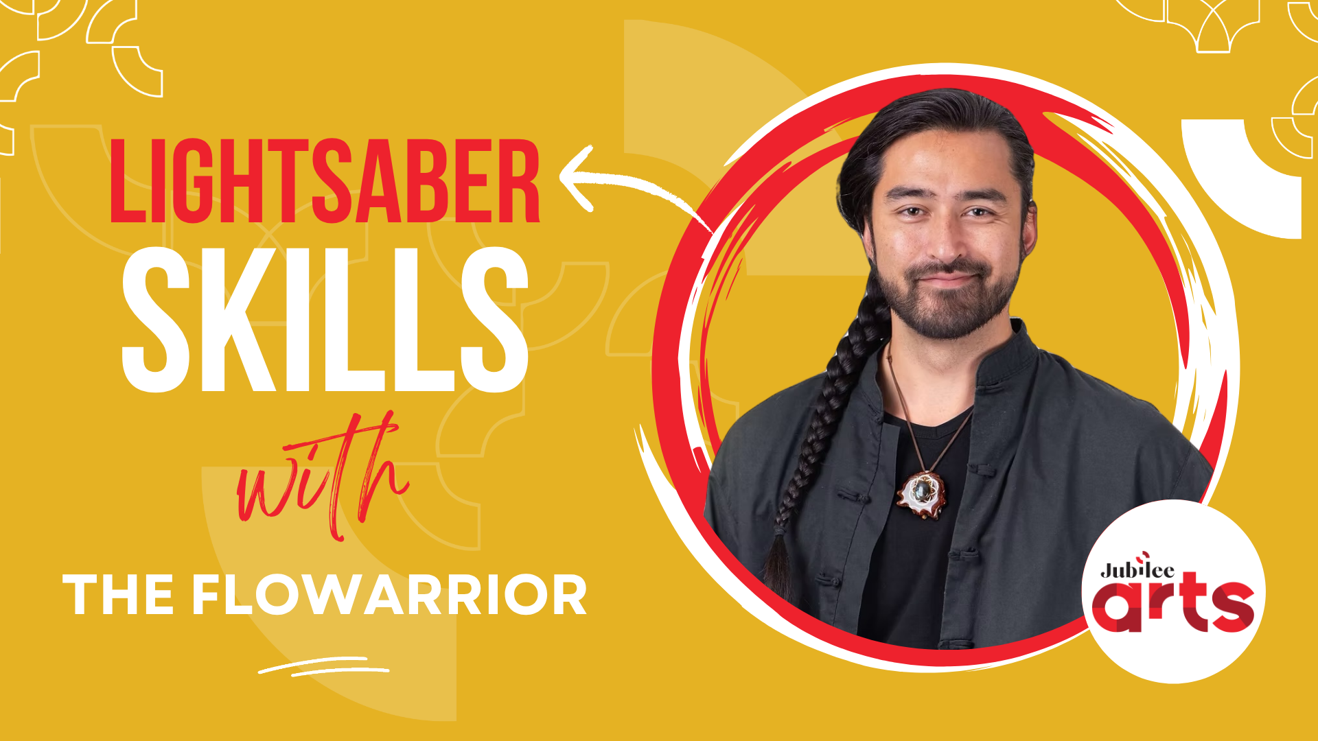 Connect to your inner Jedi with lightsaber master The FloWarrior.
Using a practice saber (ex. pool noodle), we'll explore the fundamentals of lightsaber technique.

This workshop will help us build confidence, connect to our bodies, practice skill de