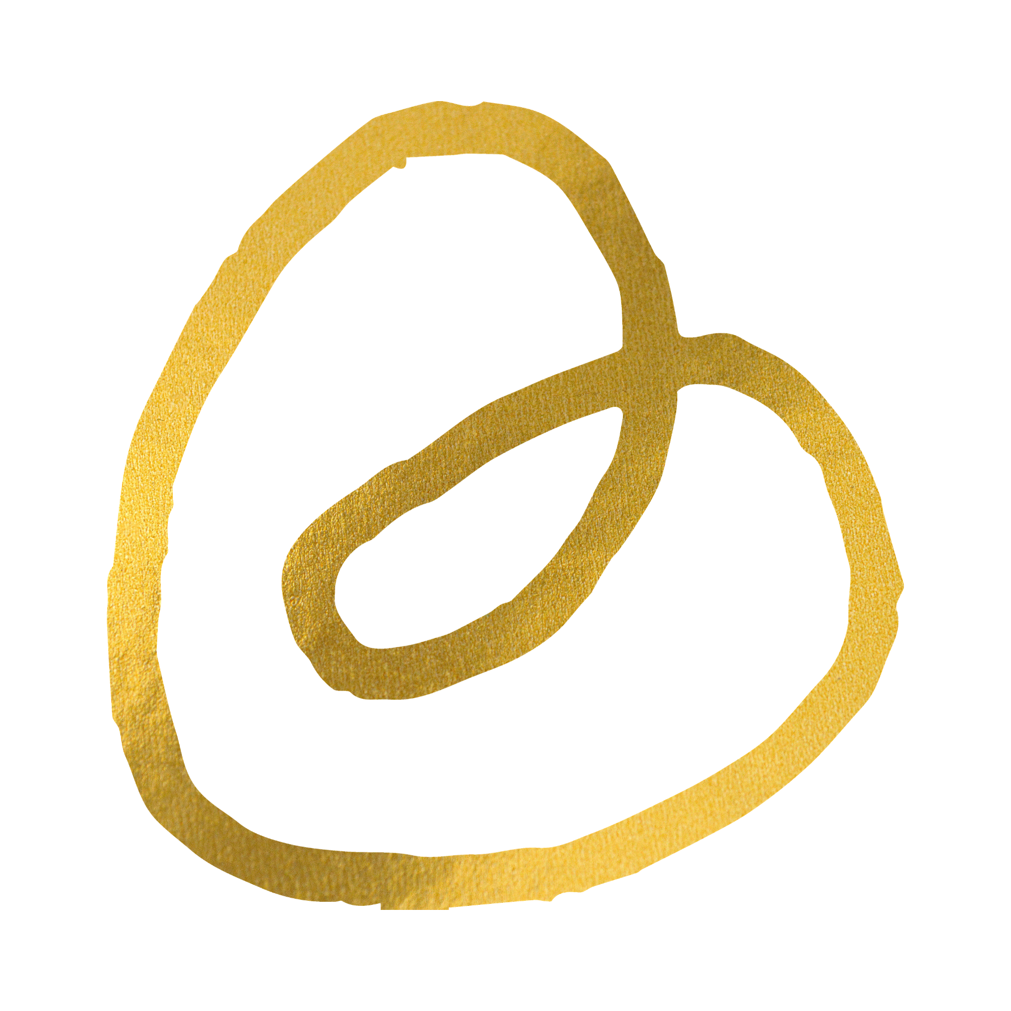 	
A gold, abstract shape, similar to a crooked hand drawn heart.