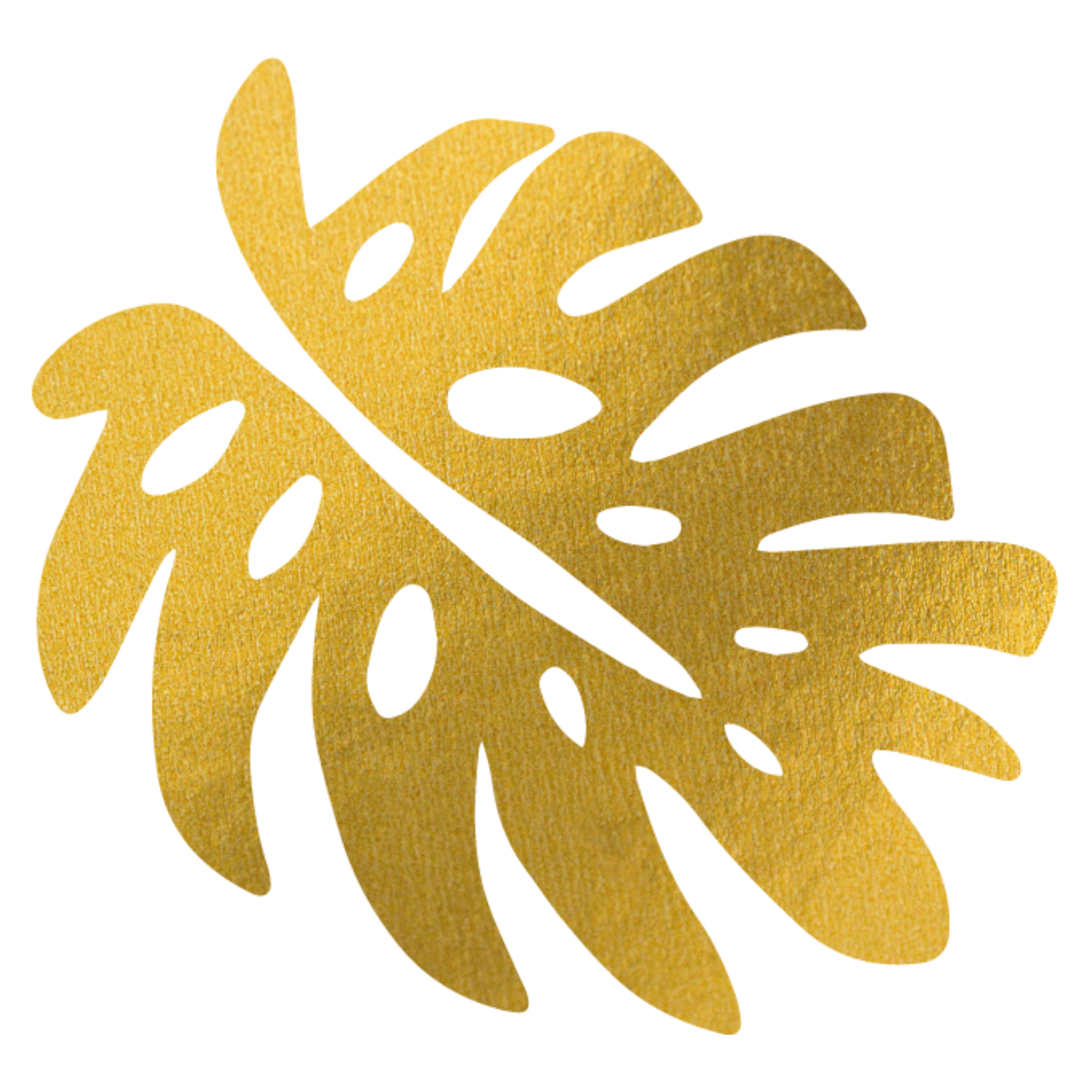 A gold, abstract montessera leaf.