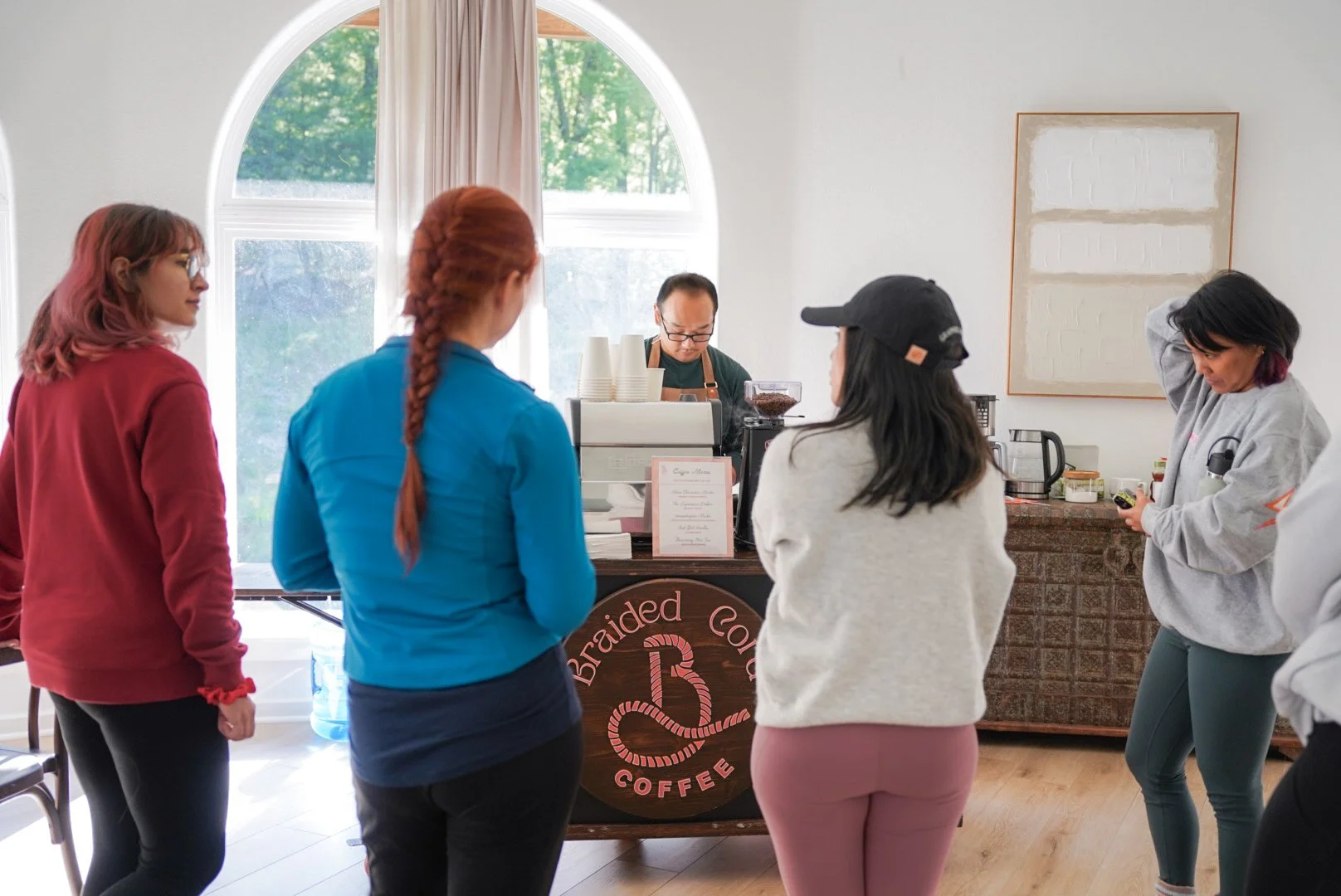 Braided Cord Espresso bar at a corporate retreat