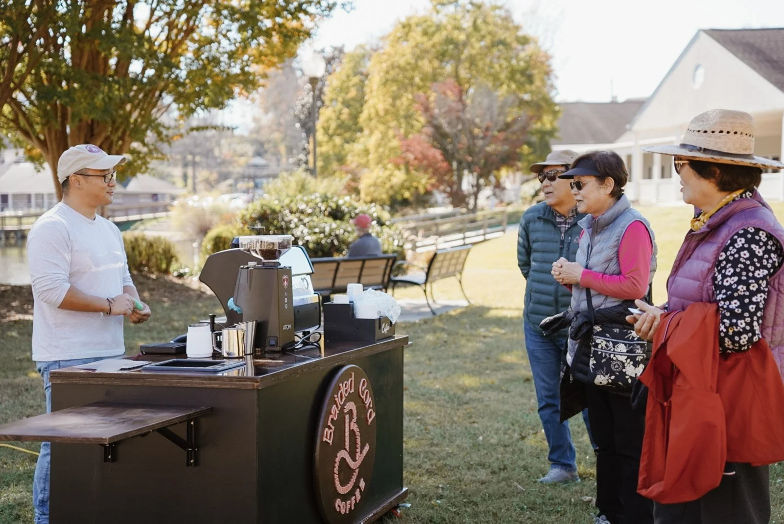 Braided Cord Coffee espresso bar at outdoor private event