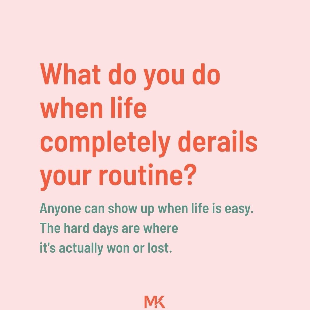 What do you do when life completely derails your routine? ⚡️

Because it will. And when it does your brain doesn&rsquo;t need perfection. It needs proof that you haven&rsquo;t abandoned yourself.

Every month, for a year, I flew down to care for my D