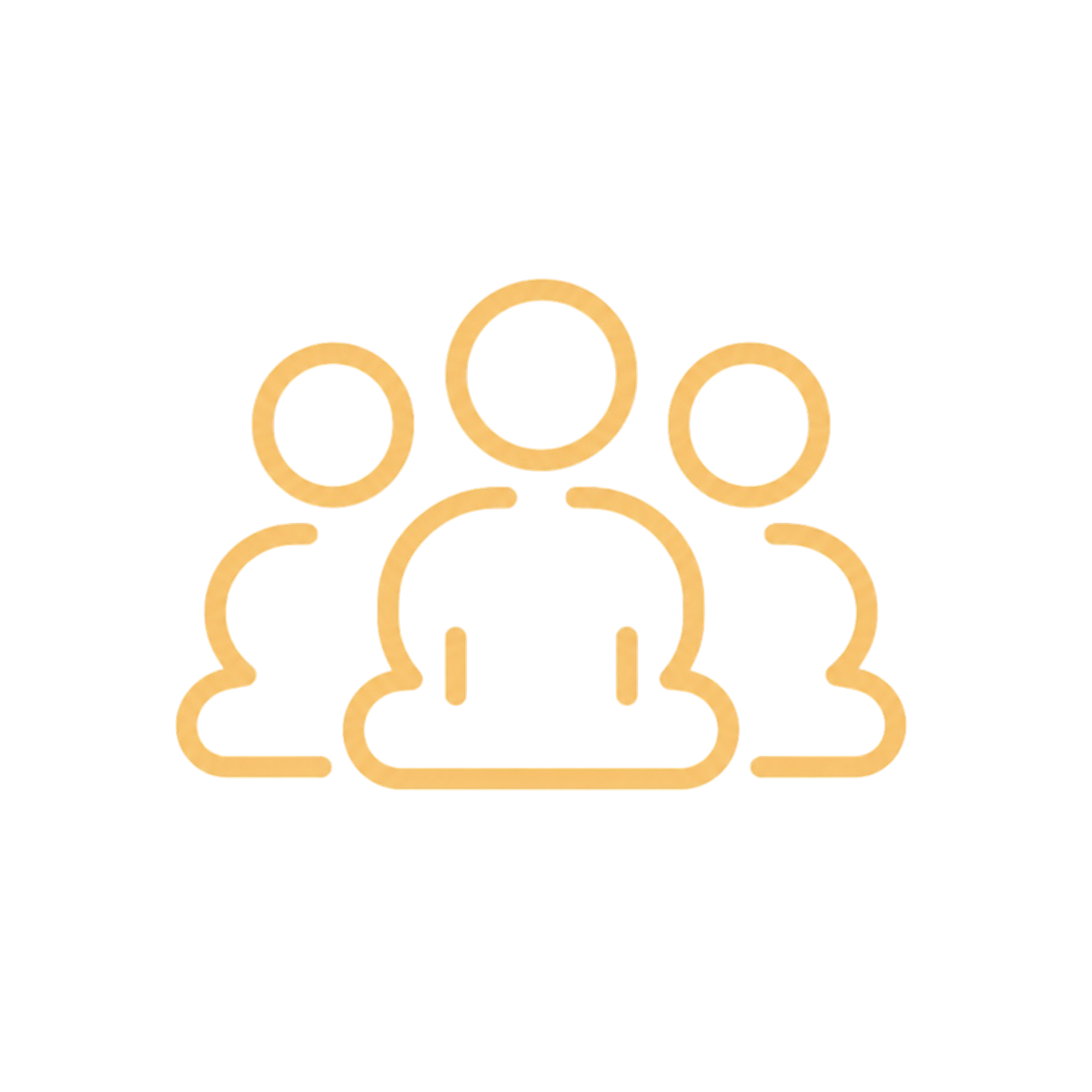 Illustration of a group of connected gold rings on a black background.