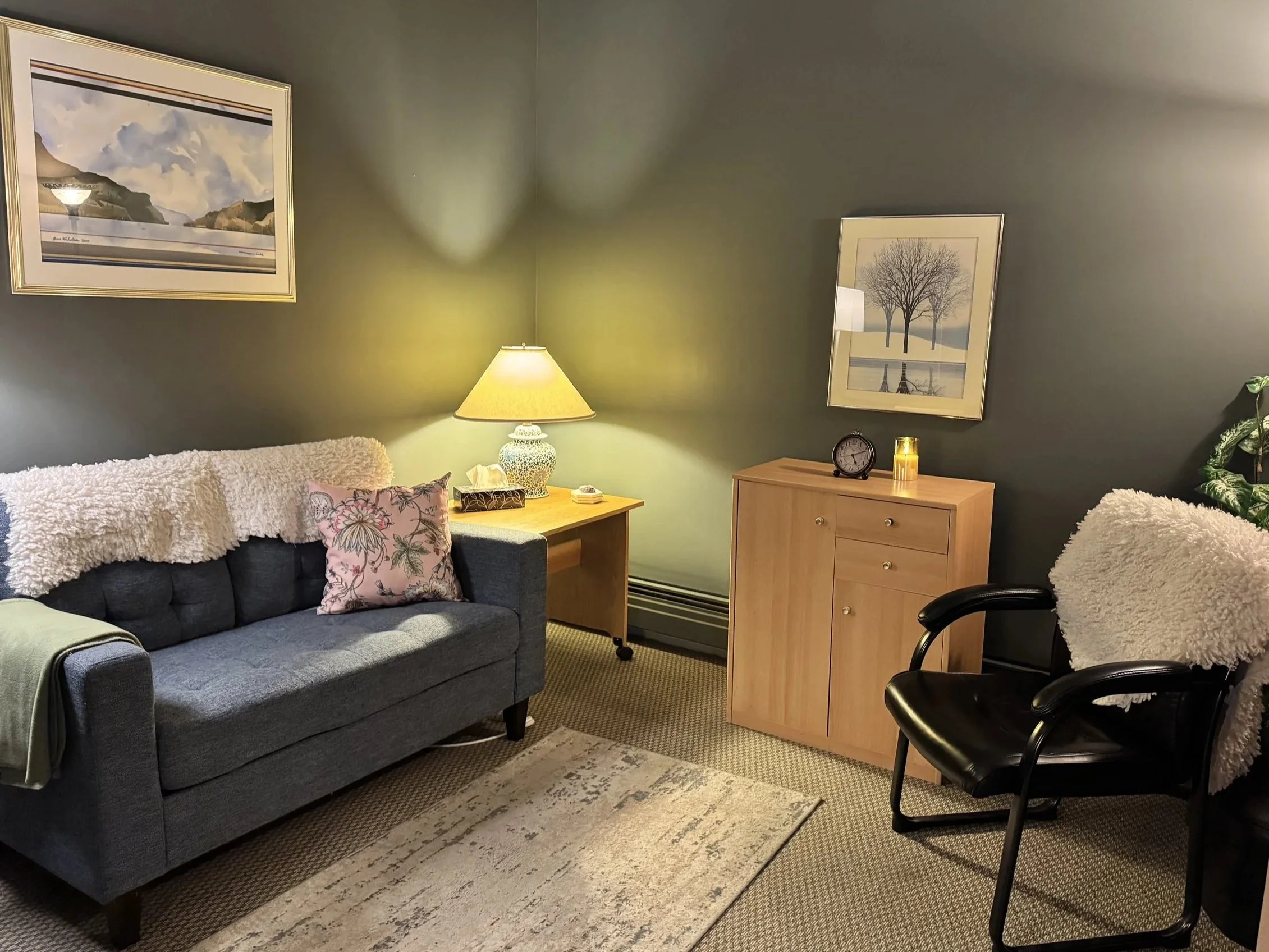 Counselling room at Sabrina's Counselling & Wellness, 347 Leon Ave, Kelowna