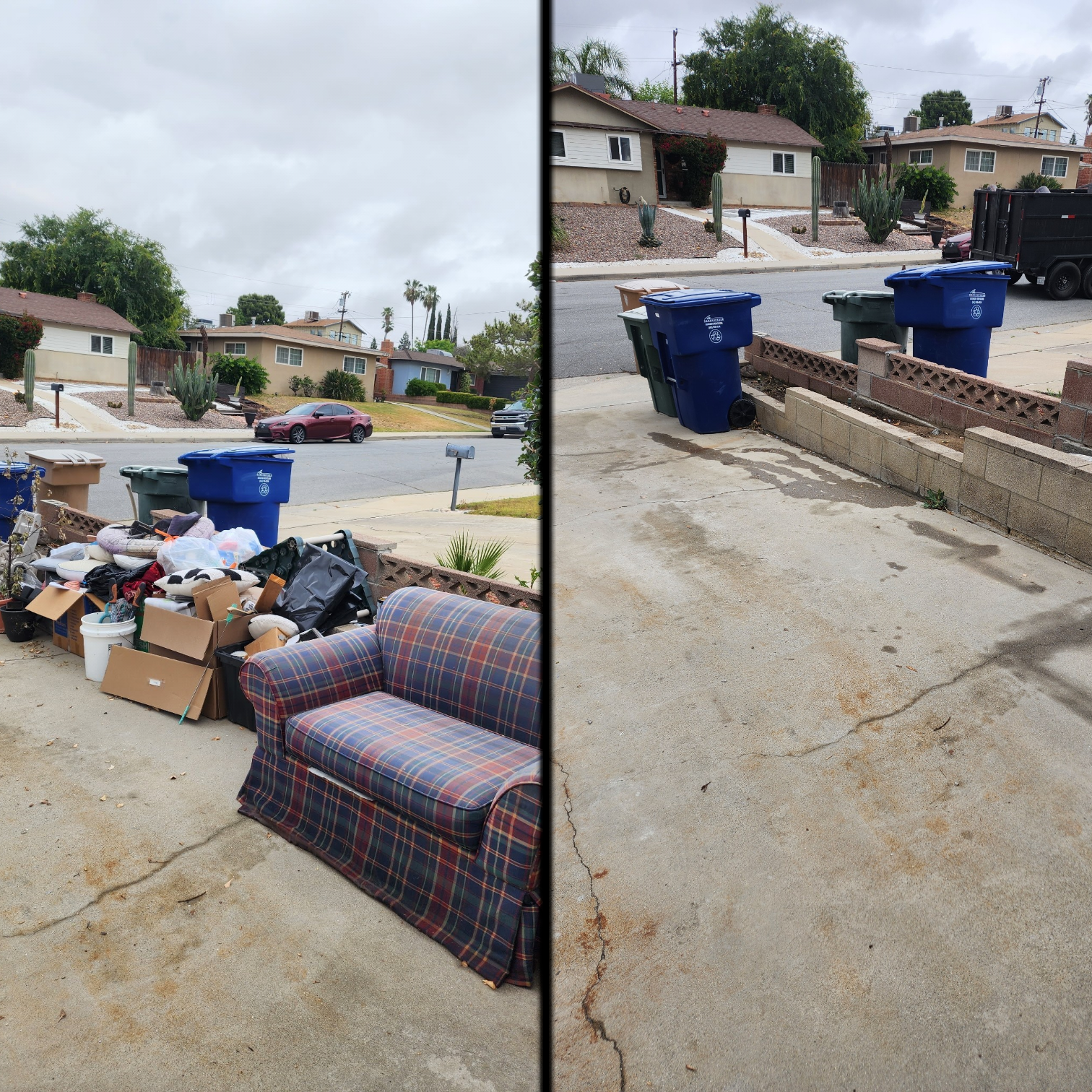 Crew removing old couch and furniture from home in Bakersfield