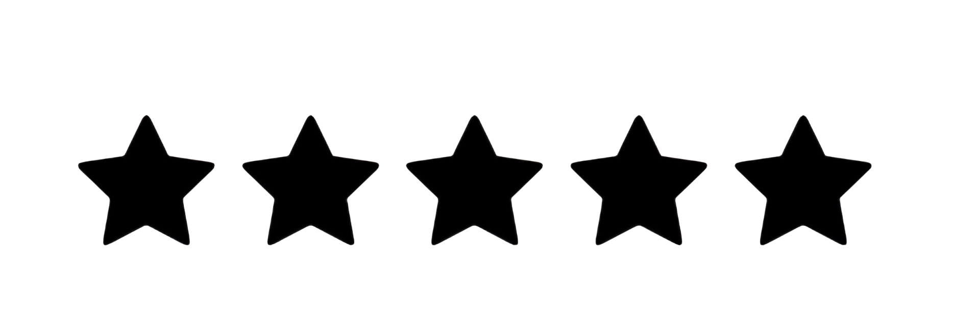 Five outlined stars in a row, with the first two filled in black.
