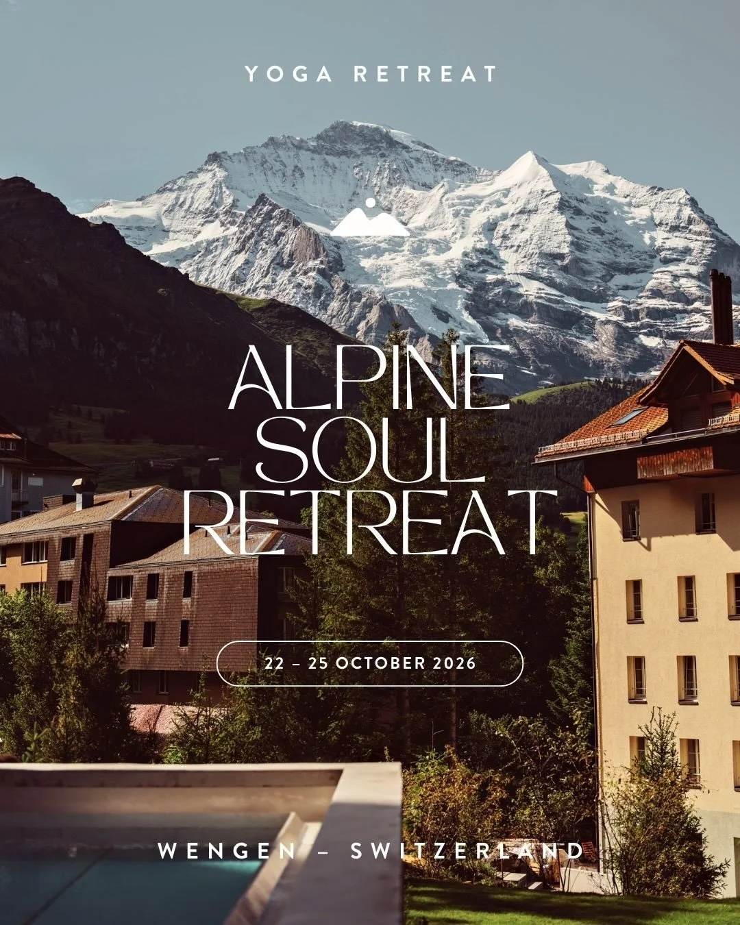 🍂 ALPINE SOUL RETREAT 🍂

22&ndash;25 October 2026 &middot; Wengen, Switzerland

As autumn arrives in the Alps, we gather for a grounding and reflective retreat in Wengen.
Golden forests, crisp air, and quieter days create the perfect atmosphere to 