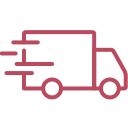 Icon of a delivery truck moving quickly
