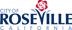 City of Roseville California logo with a rose above the text.