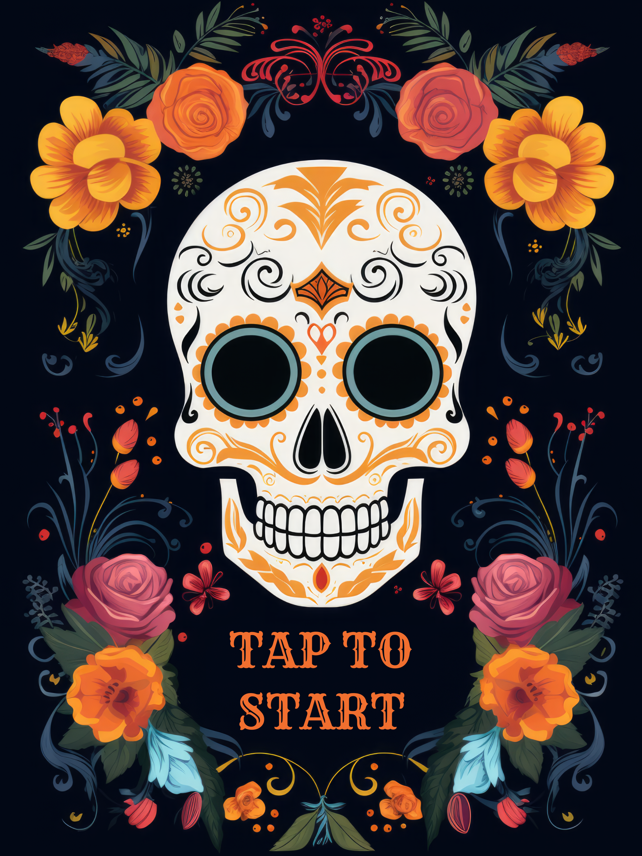 Dia De Los Muertos Black
