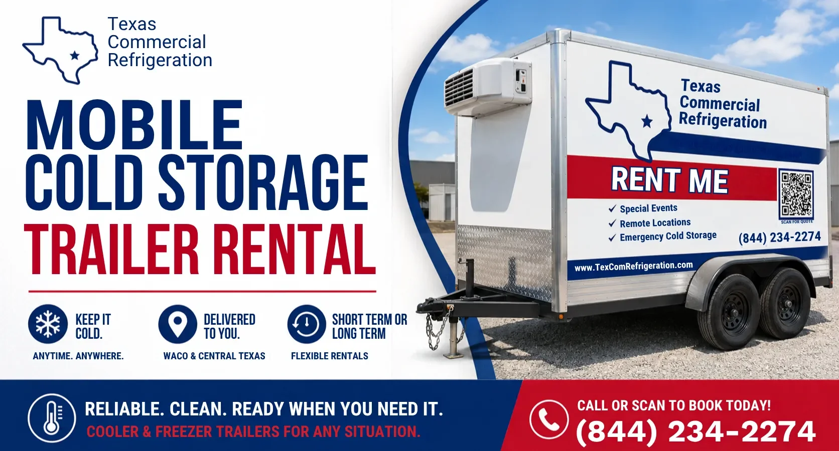 Mobile Cold Storage Trailer Rental from Texas Commercial Refrigeration