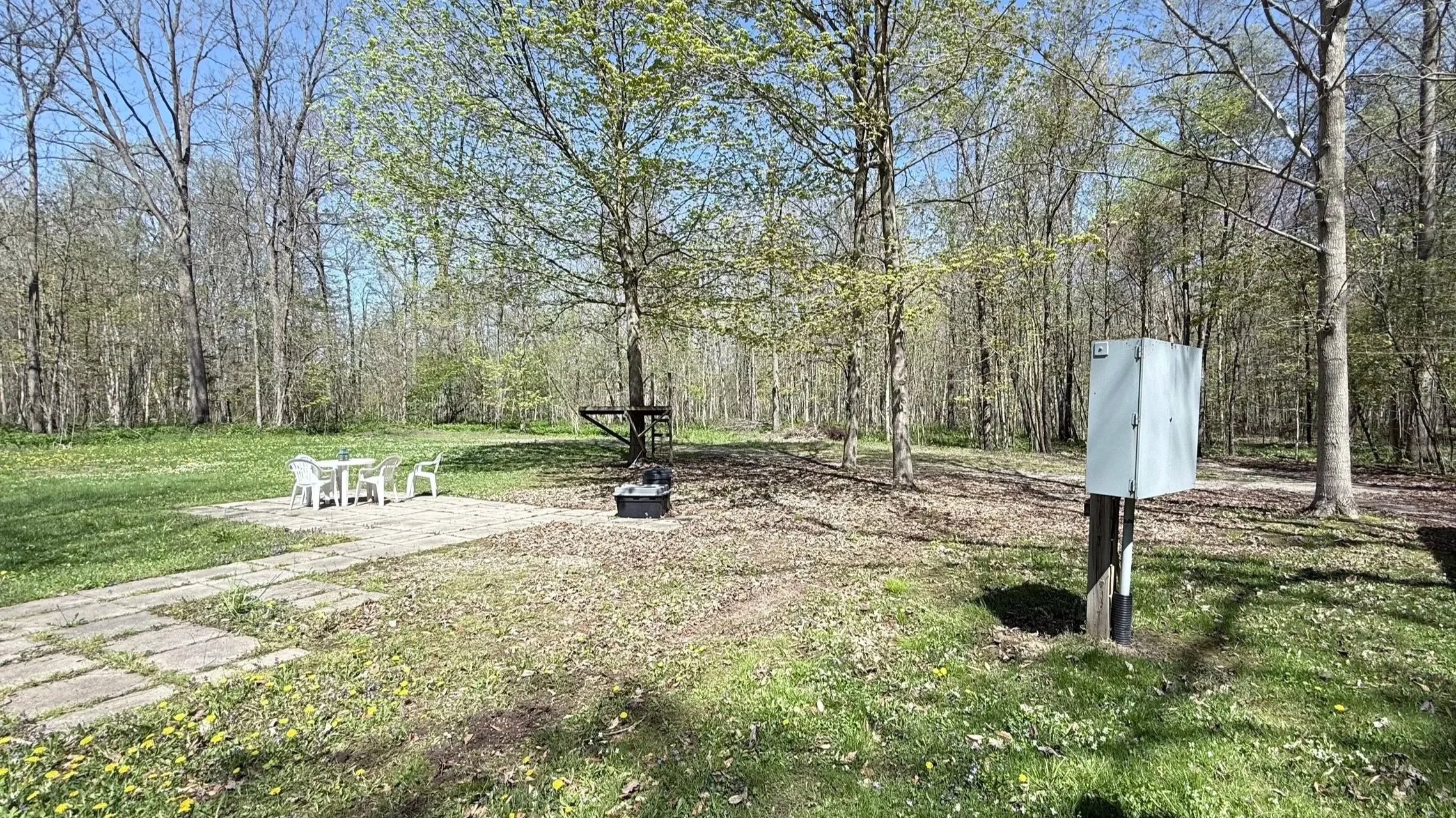 Campground area has power supply.