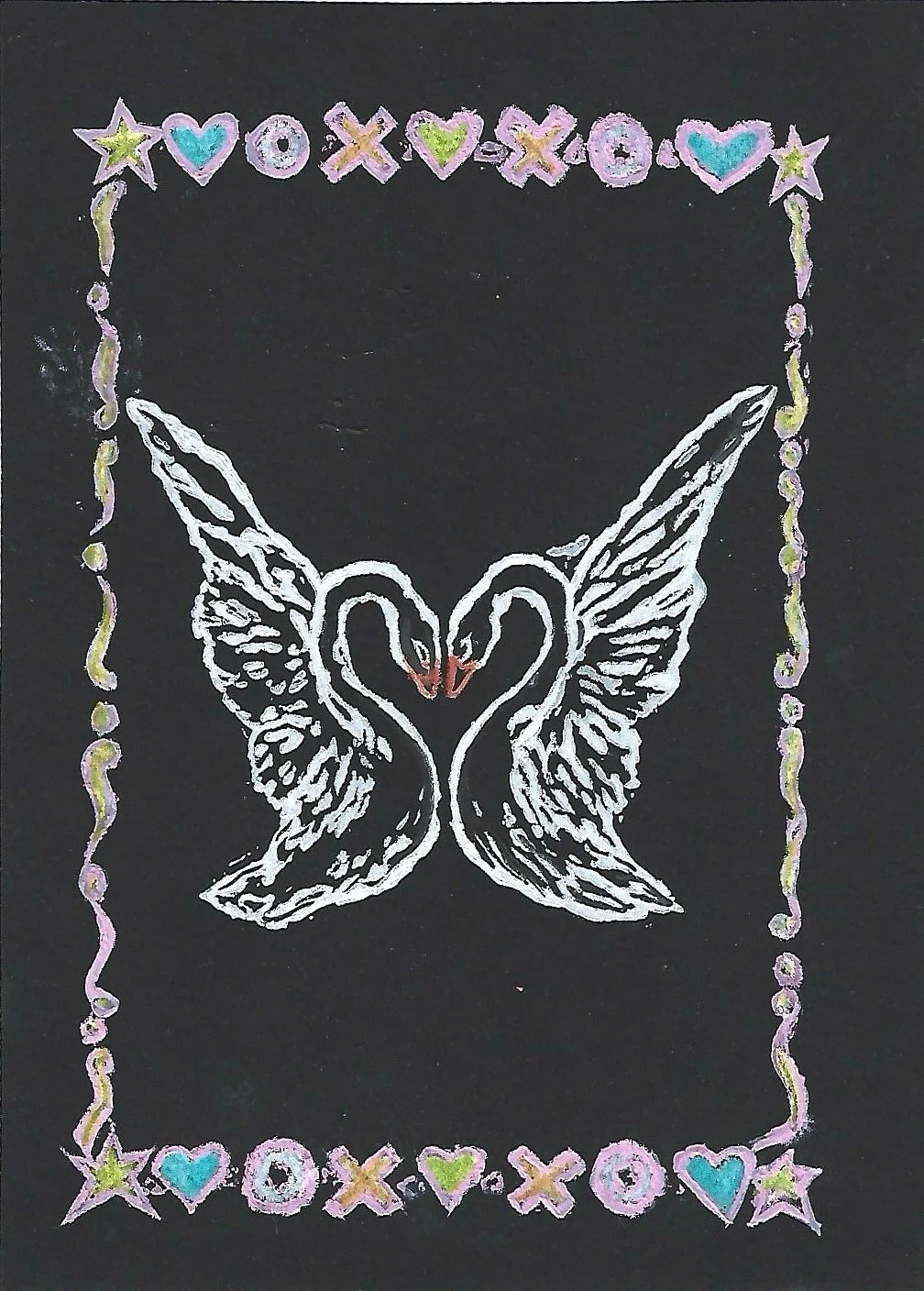 Lover Swans Block Print