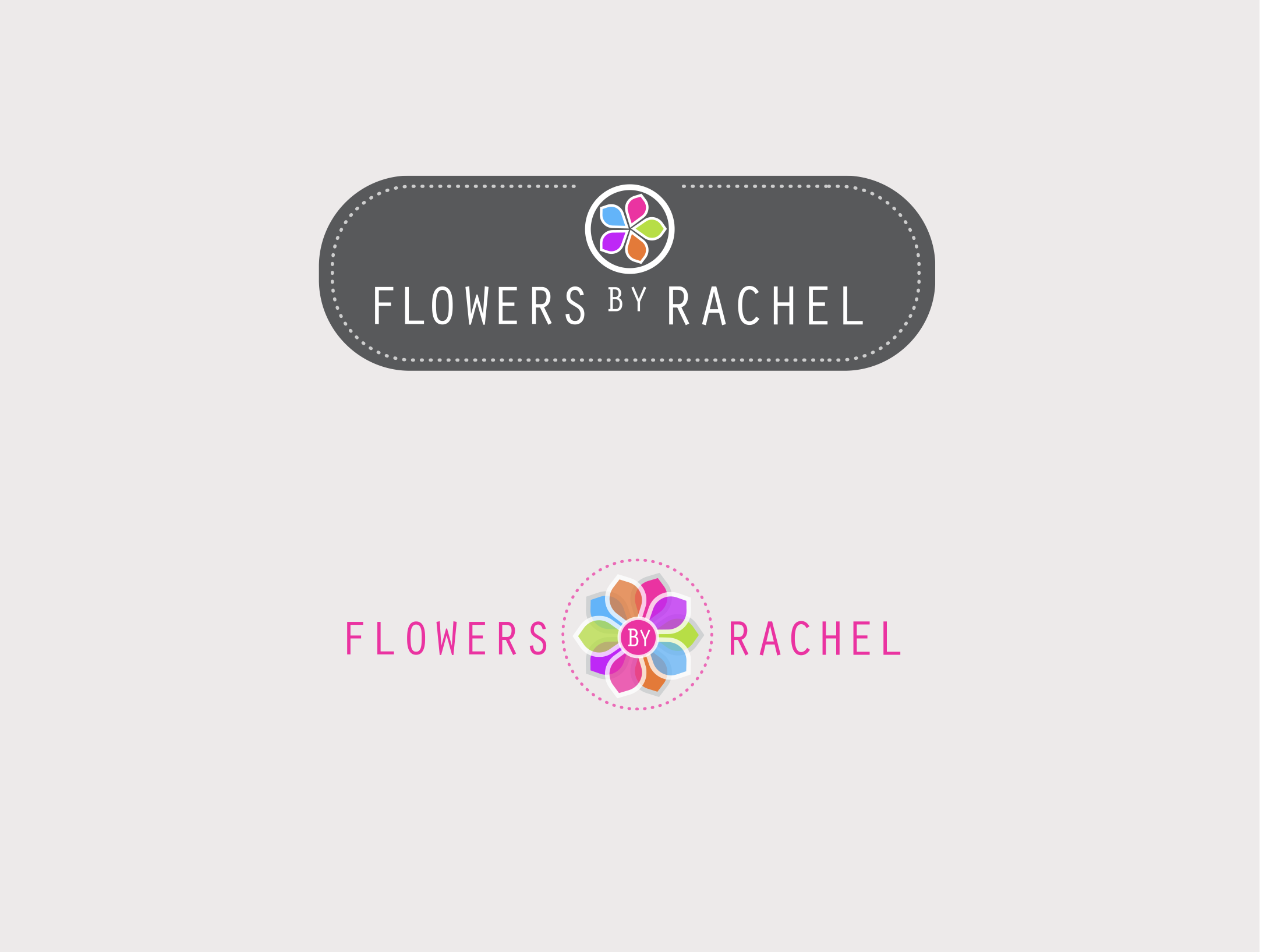 Flowers by Rachel logo branding