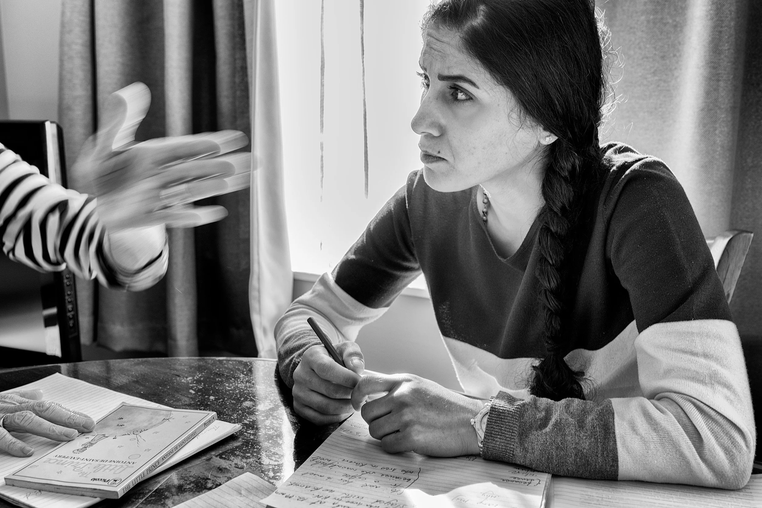 “My home tutor helps improve my English.”