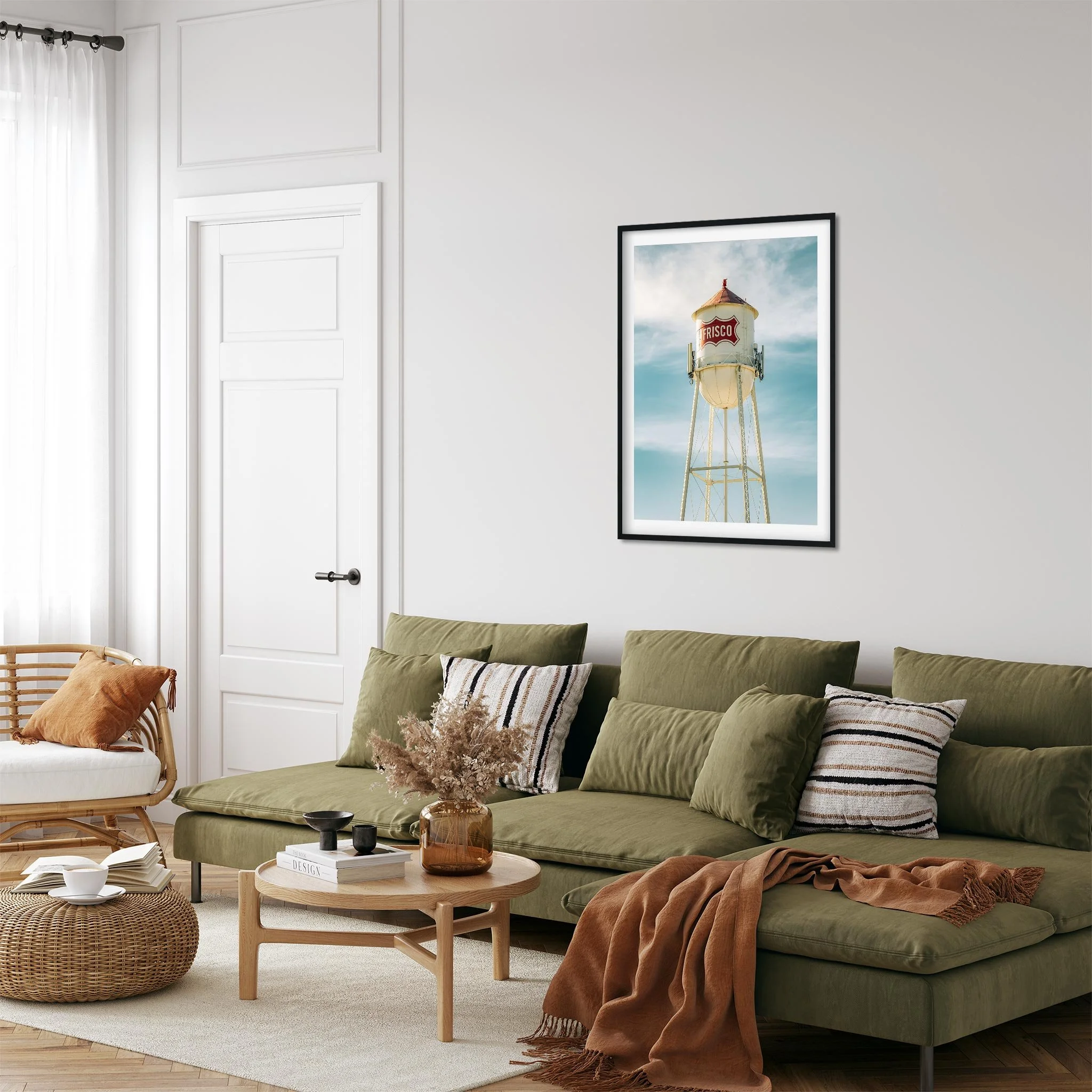 Water Tower Frisco Downtown Texas- Water Tower Photography Color Fine Art Print Wall Art