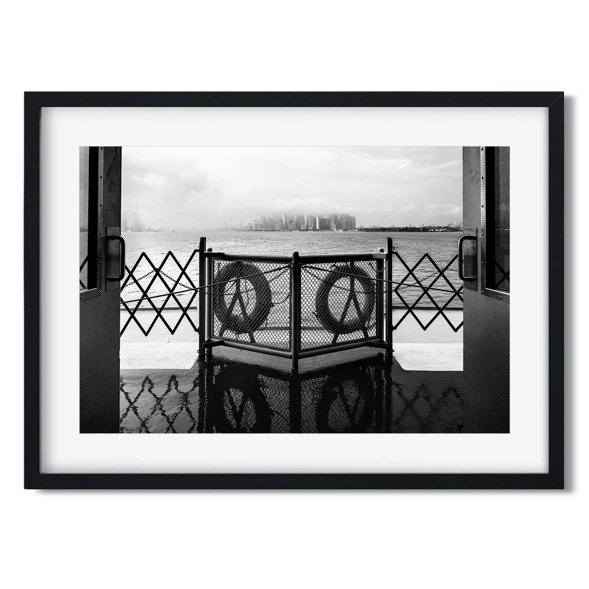 Staten Island Ferry - Black and White New York City Architecture Photography Fine Art Print