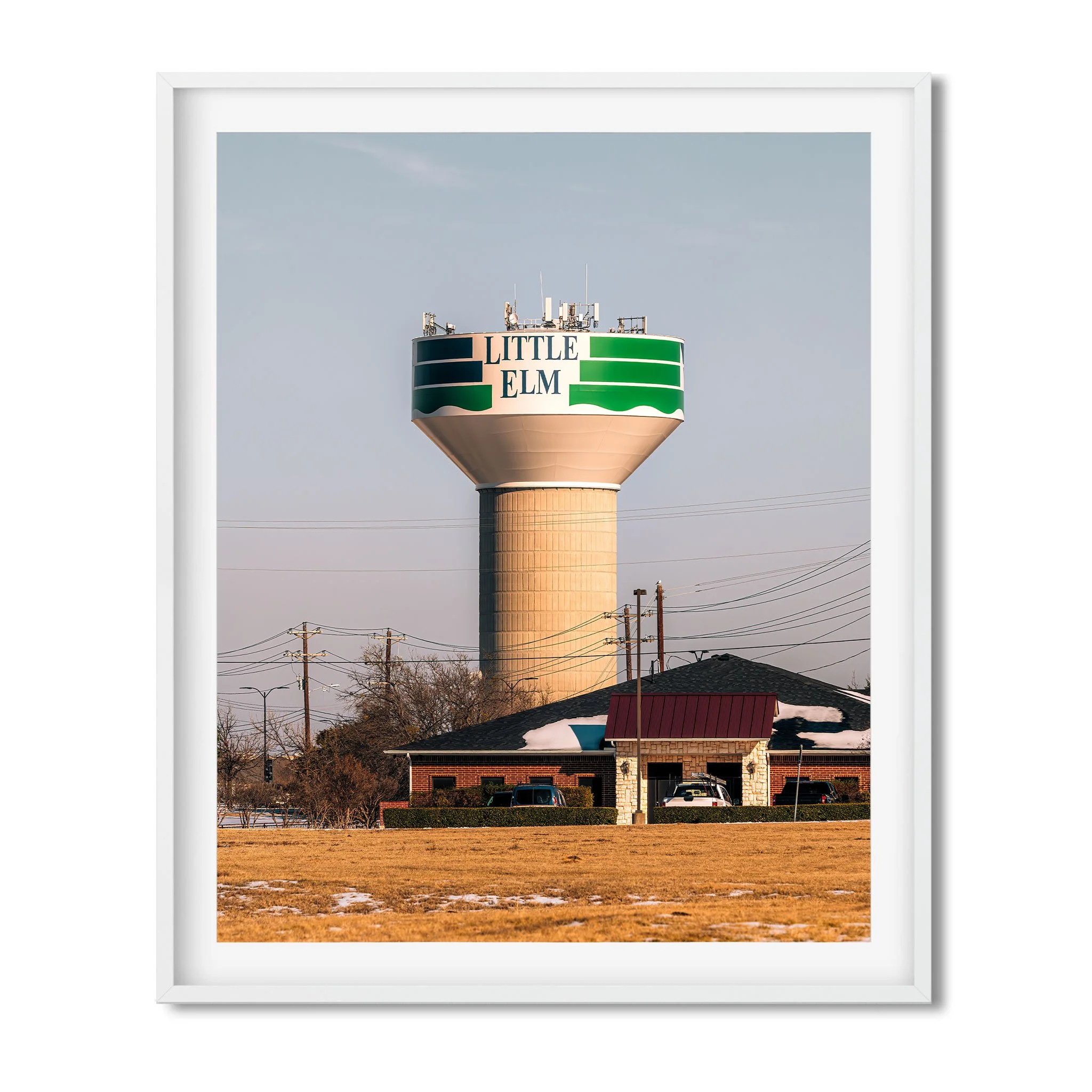 Water Tower in Little Elm, Texas - Water Tower Photography Color Fine Art Print Wall Art