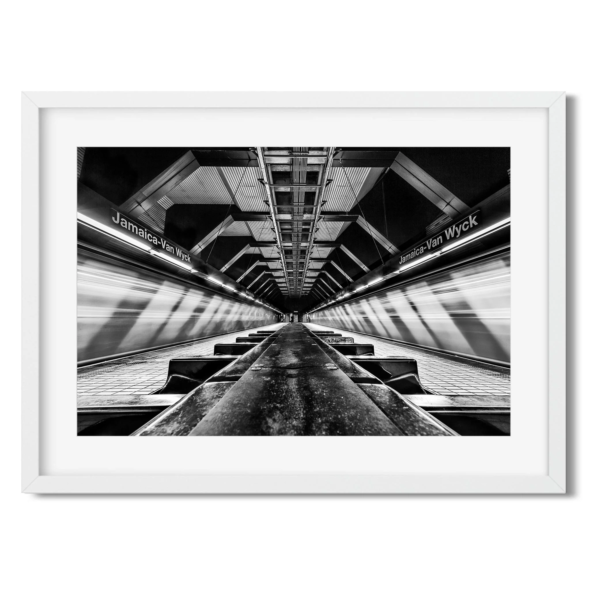 Jamaica-Van Wyck Subway - Black and White New York City Architecture Photography Fine Art Print