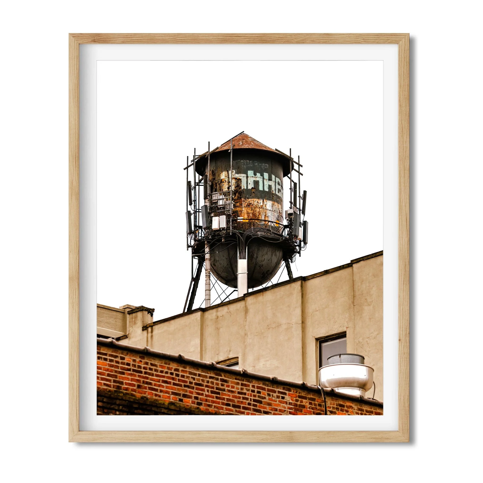 Water Tower in Greenpoint Brooklyn NY- Water Tower Photography Color Fine Art Print Wall Art