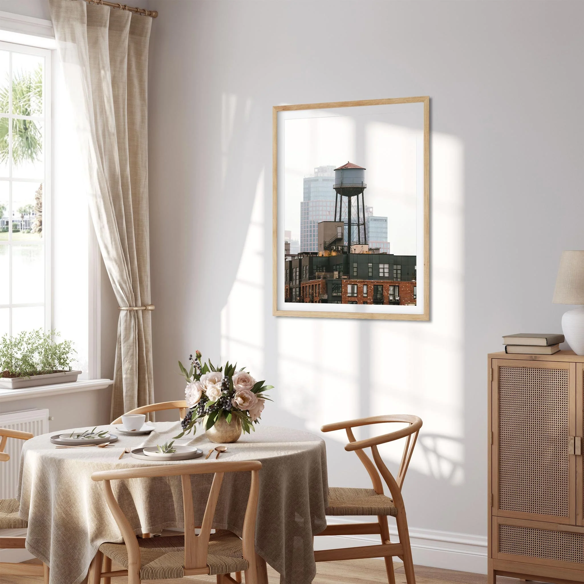 Foggy Morning in Greenpoint Brooklyn NY- Water Tower Photography Color Fine Art Print Wall Art