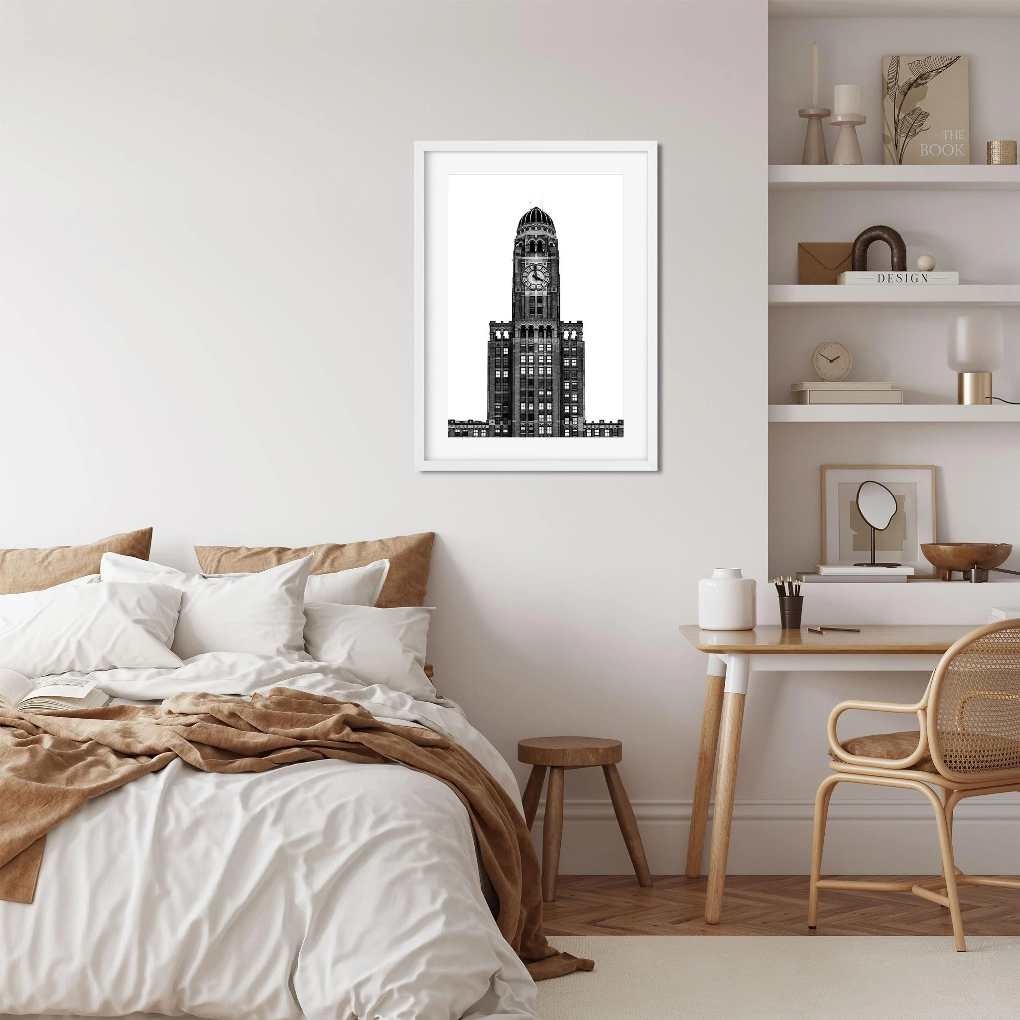 Williamsburgh Savings Bank Tower - Black and White Brooklyn Architecture Photography Fine Art Print